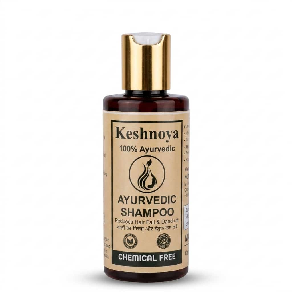 Keshnoya Ayurvedic Shampoo — Freedom from Dandruff & Hair Fall | 10 Ancient Herbs | 100% Chemical Free | 150ml