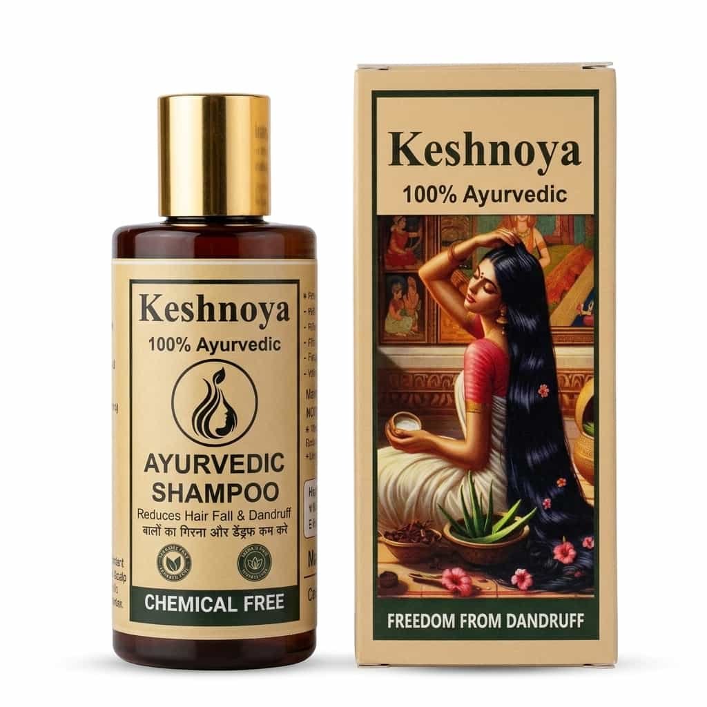 Keshnoya Ayurvedic Shampoo — Freedom from Dandruff & Hair Fall | 10 Ancient Herbs | 100% Chemical Free | 150ml - Image 8