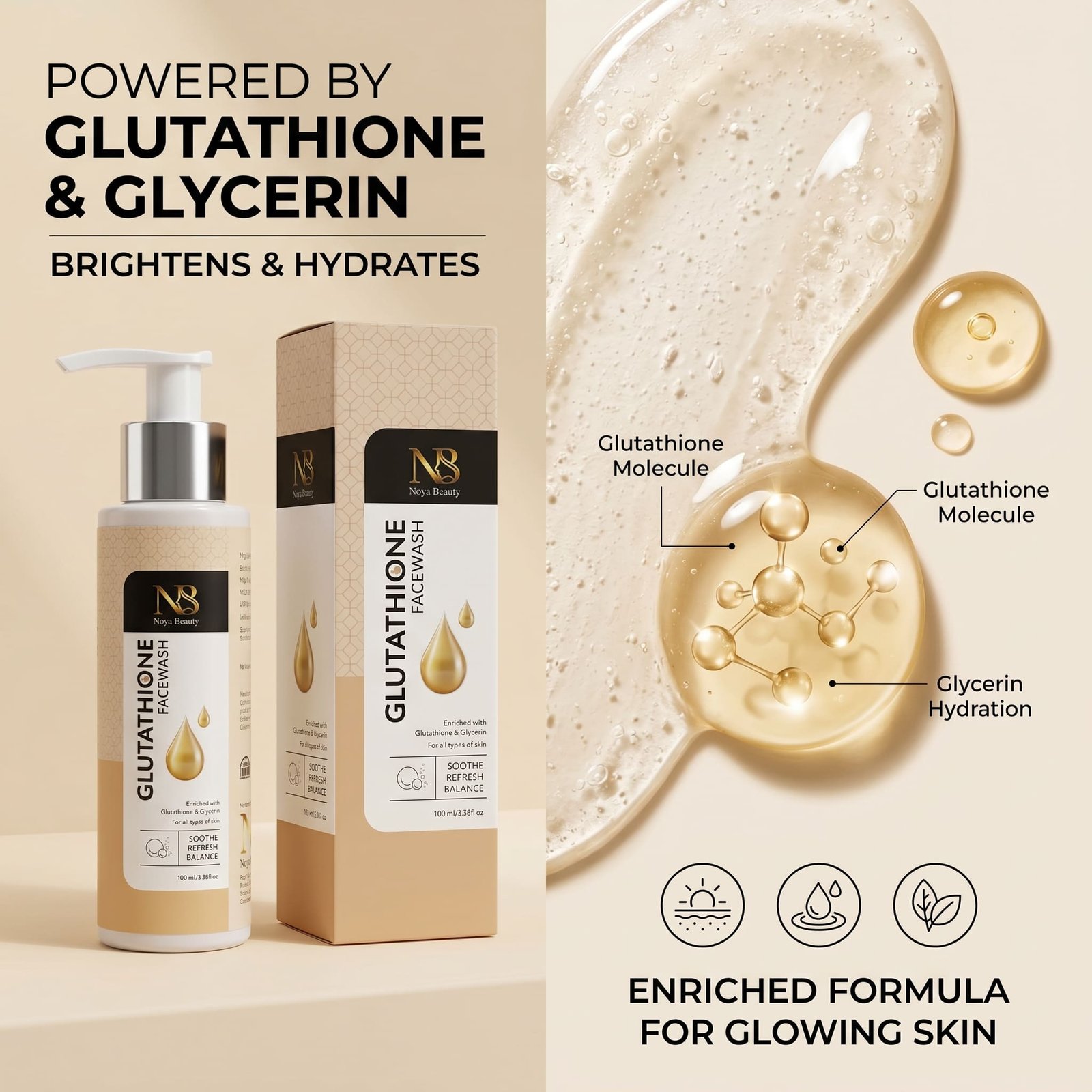 Noya Beauty Glutathione Face Wash 100ml - Image 5